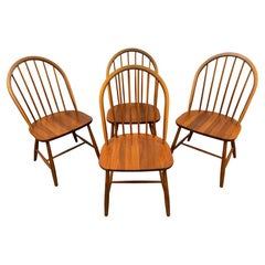 Mid-Century Scandinavian Spindle-Back Dining Chairs by Kvist Møbler