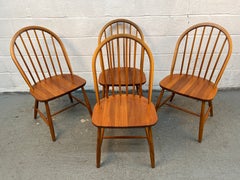 Mid-Century Scandinavian Spindle-Back Dining Chairs by Kvist Møbler