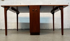 Mid-Century Hide-Away Drop Leaf Walnut Dining Table