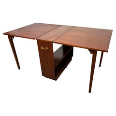 Mid-Century Hide-Away Drop Leaf Walnut Dining Table