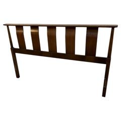 Mid-Century Modern Vertical Slat Walnut Headboard