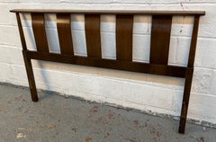 Mid-Century Modern Vertical Slat Walnut Headboard