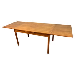 Mid-century Modern Danish Teak Draw Leaf Dining Table