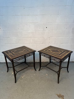 Vintage Maitland-Smith Metal Geometric End Tables