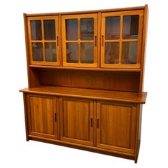 Mid-Century Danish Teak China Hutch and Credenza