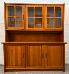 Mid-Century Danish Teak China Hutch and Credenza