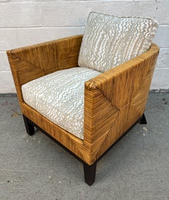 Braxton Culler Geometric Woven Wicker Lounge Chair