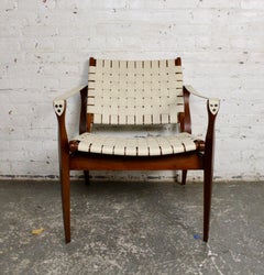 Mahogany and Leather Safari Chair