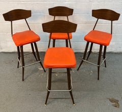 Drehbare Barhocker im Mid-Century-Modern-Stil, um 1960