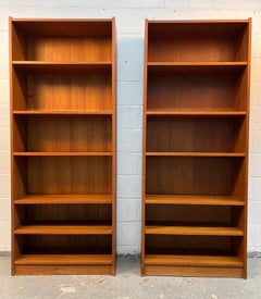 Pair of Mid-Century Modern Danish Teak Tall Bookcases