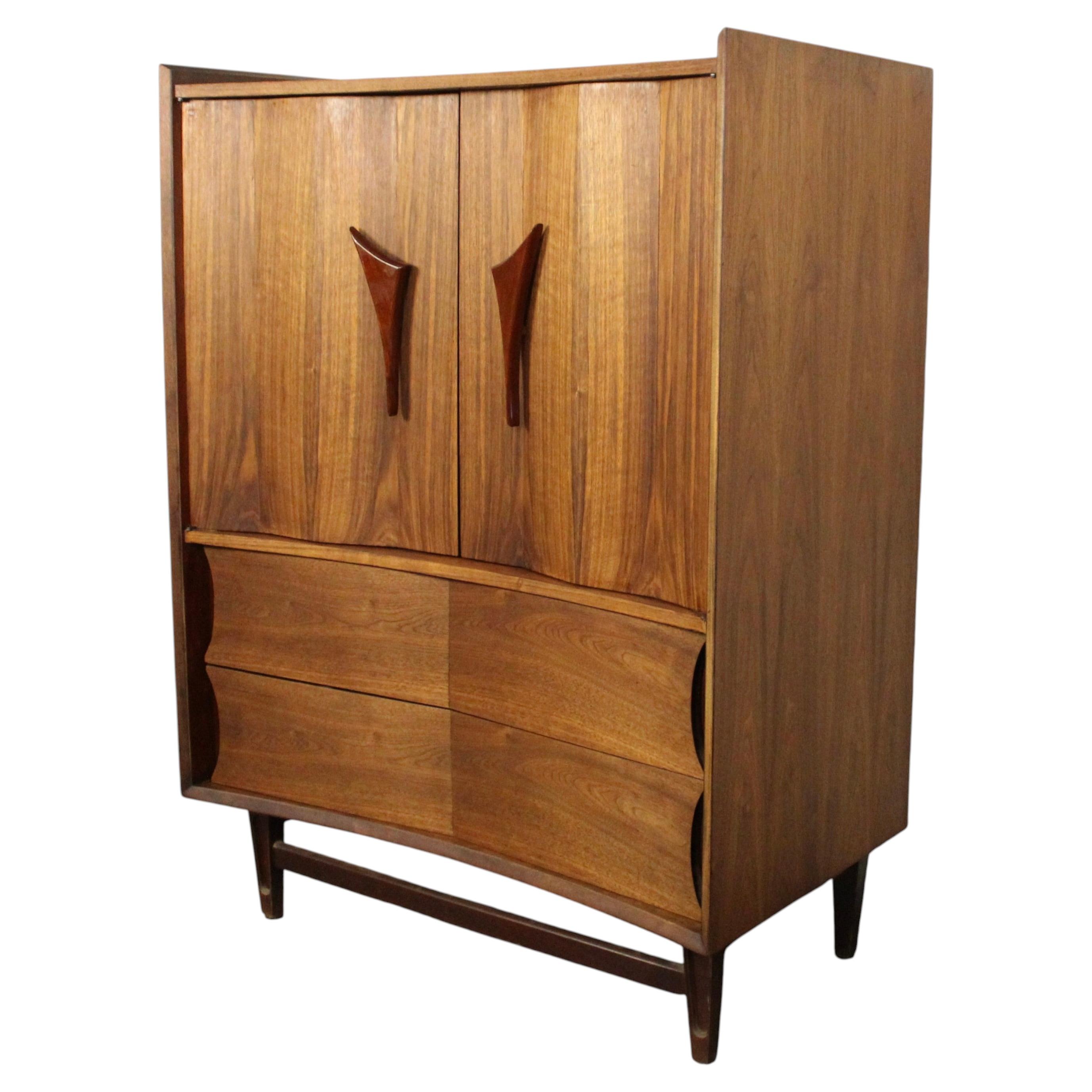 Mid-Century Modern Specialty Woodcraft Walnut Highboy Dresser