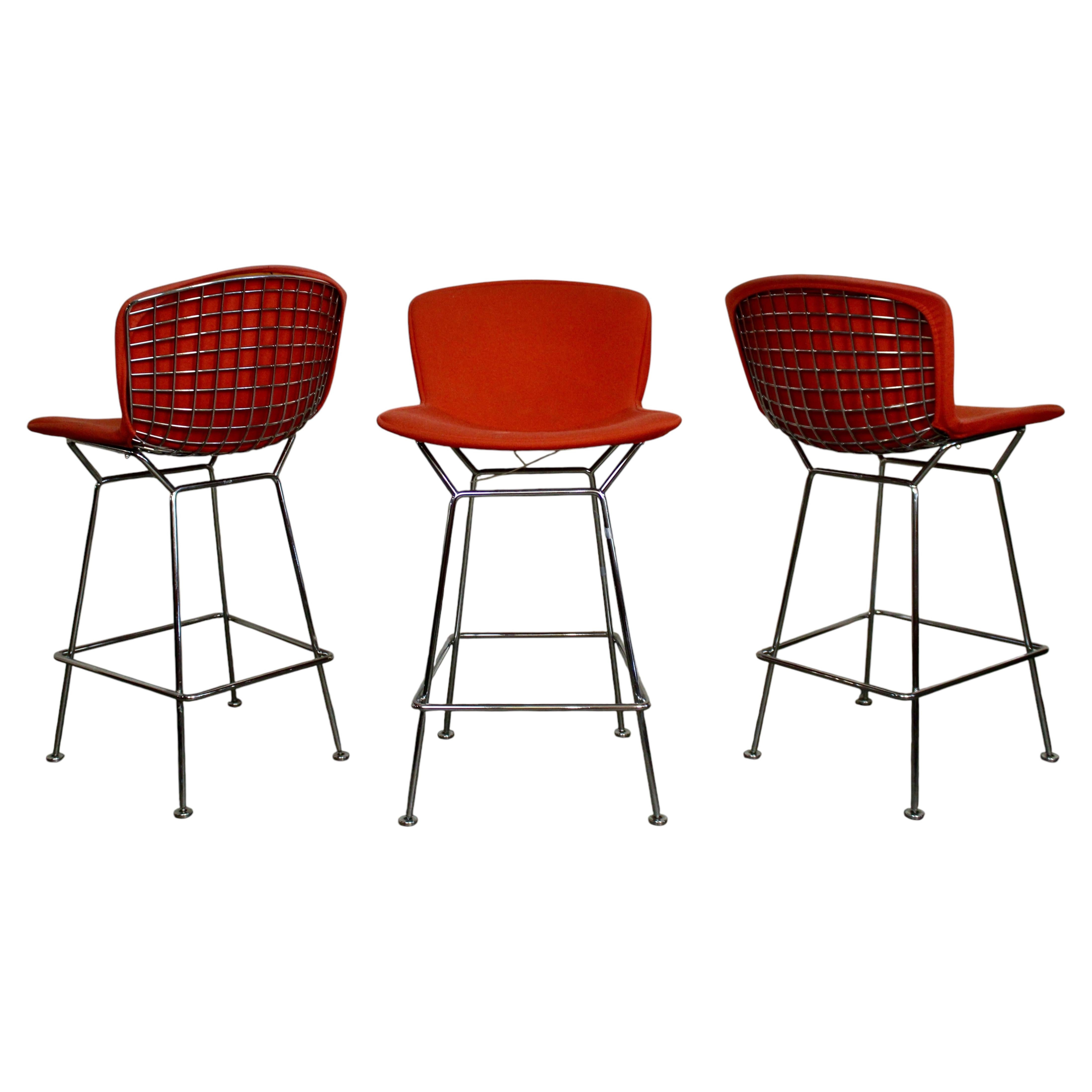 Set of Three Knoll Stools Designed By Harry Bertoia For Sale