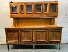 "Contempora" Mid-Century Modern Two-Piece Credenza and hutch by J.L. Metz