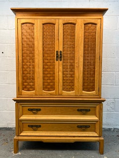 Vintage Faux Lattice Front Gentleman's Chest By Thomasville