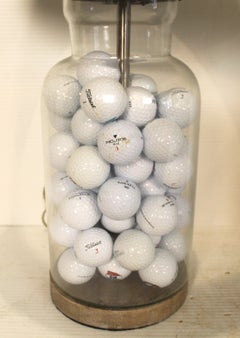 Pair of Golf Ball Filled Table Lamps
