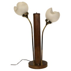 1960s Floral Table Lamp w/ Globes