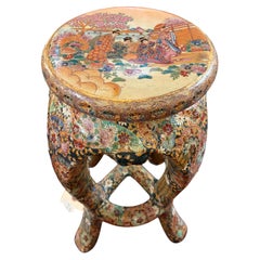 Royal Satsuma Hand Painted Japanese Stool