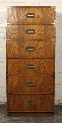 Six Drawer Walnut Lingerie Chest By Dixie Furniture Co.
