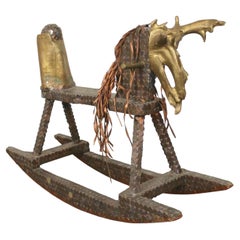 Handmade Penny Covered Rocking Horse