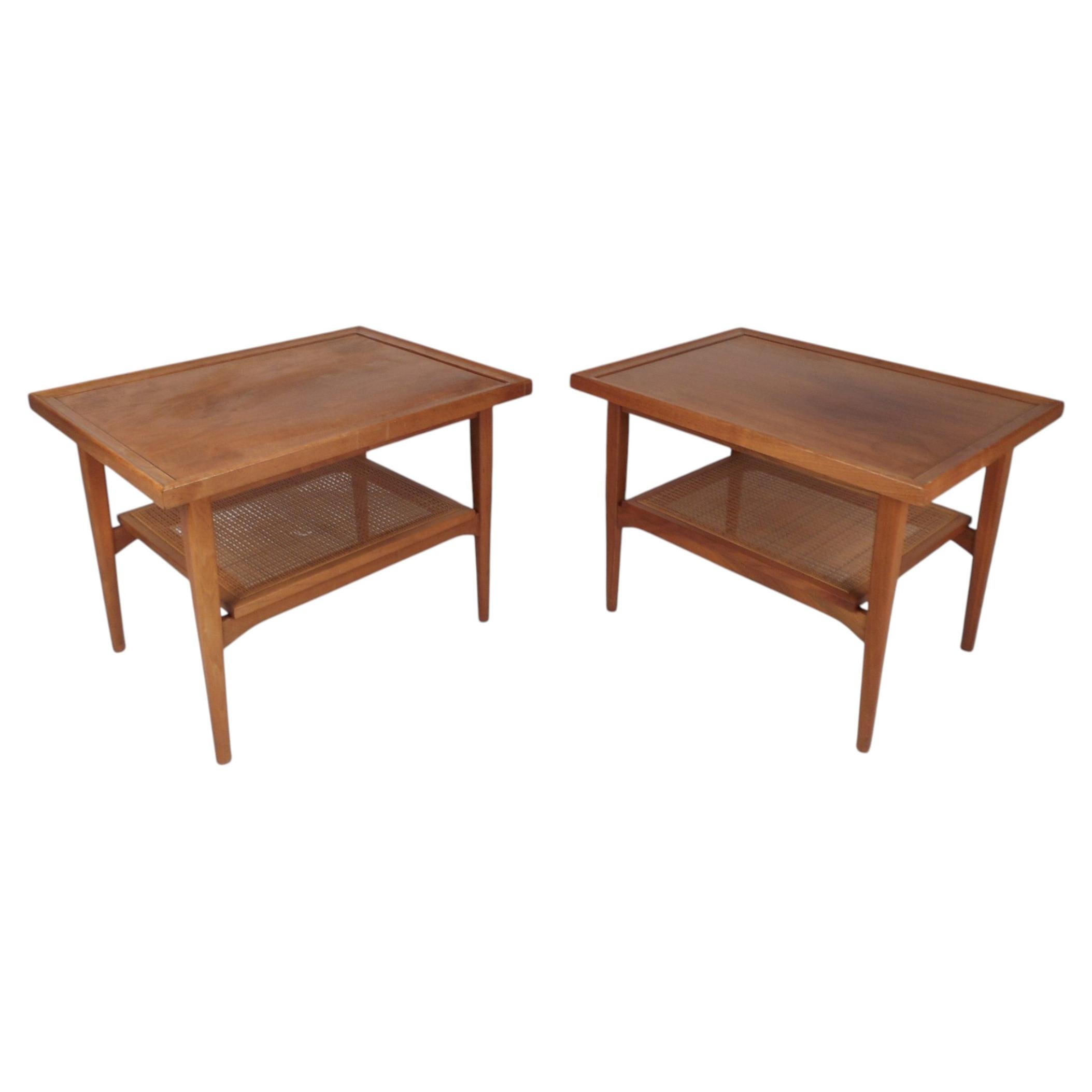 Pre-owned Drexel Mid-century Modern  Declaration End Tables In Brown