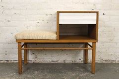 Mid-Century Telephone Bench Designed By Raymond Lowey for Mengel Furniture Co.