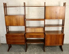 Teak Mid-Century Modern Free Standing Wall Unit - Room Divider