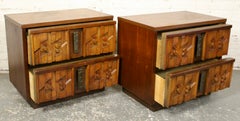 Brutalist Mid-Century Nightstands From Lane Furniture's "Pueblo" Series