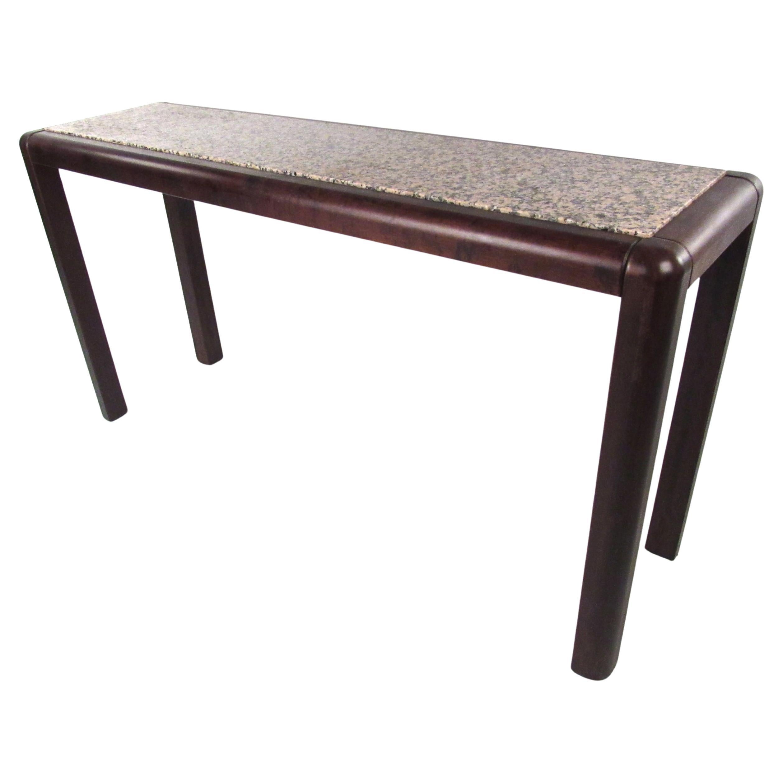 Mid-Century Style Marble-Top Console Table For Sale