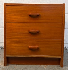 Mid-Century Modern Teak Three-Drawer Nightstand