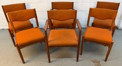 Set of Six Vintage Mid-Century Danish Style Teak Dining Chairs