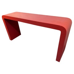 1980s Post-Modern Waterfall Console Table