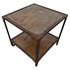 Rustic Industrial Two-Tier Metal Accent Table