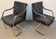 Leather and Chrome Armchairs by Rudolf Glatzel for Walter Knoll