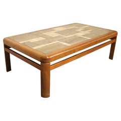 Handmade Danish Ceramic Tile and Teak Coffee Table By Haslev