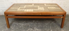 Handmade Danish Ceramic Tile and Teak Coffee Table By Haslev