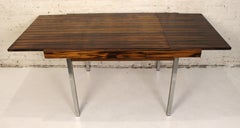 Mid-Century Modern Macassar and Chrome Dining Table By Fritz Schroder K.-G.