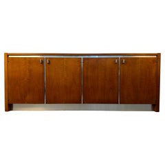 Sideboard aus Chrom und Teakholz im Mid-Century-Stil von Founders