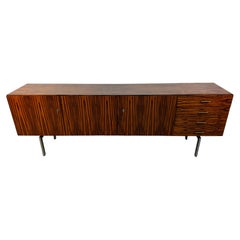 Vintage Mid-Century Modern Gabonese Ebony and Metal Sideboard