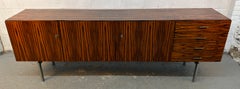 Vintage Mid-Century Modern Gabonese Ebony and Metal Sideboard