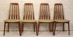 Vierer-Set Esszimmerstühle aus Teakholz und Tweed von Sun Furniture