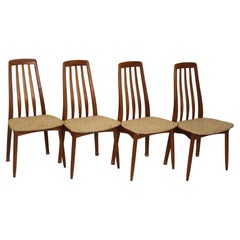 Vierer-Set Esszimmerstühle aus Teakholz und Tweed von Sun Furniture