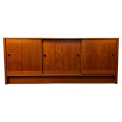 Vintage Danish Teak Sliding Door Credenza