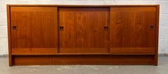 Vintage Danish Teak Sliding Door Credenza