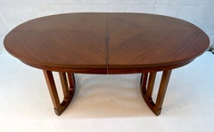 Mid-Century Oval Walnut Dining Table by Stanley