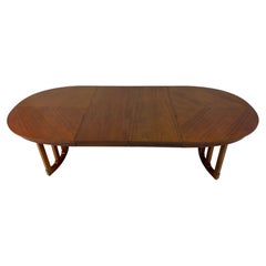 Mid-Century Oval Walnut Dining Table by Stanley