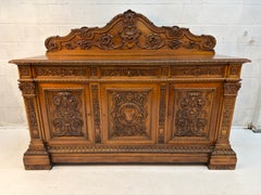 Antique French Renaissance Revival Carved Oak Buffet