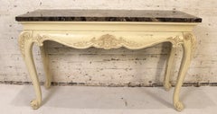 Gorgeous Painted Console with Brown Marble Table Top