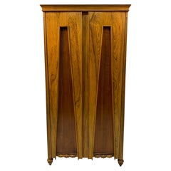 Unique Vintage Two-Door Mid-Century Modern Oak Wardrobe