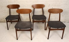 Set of 4 Mid-Century Teak Dining Chairs, Made in Italy