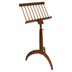 Vintage Adjustable Walnut Music Stand in Shaker Style